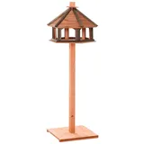 PawHut Vogelhaus mit wasserfestem Dach natur Ø52 x 130H cm