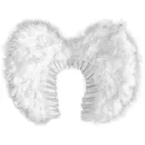 Engelsflügel schwarz oder weiß 75x50cm oder 100x95 cm Engel Flügel Halloween Fasching Karneval Fallen Angel (weiß 45x45), (ACC-97105641)