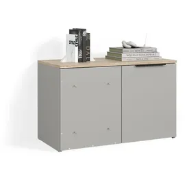 livinity® Eckkommode 80 x 50 x 40 cm Greige / Grau