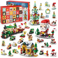 Evolyline Adventskalender 2024 Weihnachten Bausteine Bausteine Spielset 6-in-1 Weihnachtsspielzeug 1123 Teile Santa Claus Weihnachtsbaum Zug Haus für Kinder 6+ Geburtstagsgeschenke