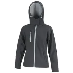 Result Ladies` TX Performance Hooded Soft Shell Jacket - black;grey - M