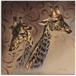 Wandbild ARTLAND "Giraffen Porträt", braun (farbe bild(er): braun), B:100cm H:100cm, Bilder, als Alubild, Outdoorbild, Leinwandbild in verschied. Größen