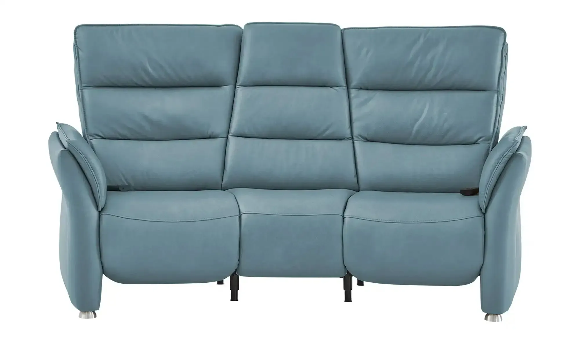 Hukla Trapezsofa Echtleder Corina , blau , Maße (cm): B: 202 H: 112 T: 120.0