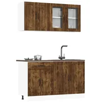 VidaXL 4-tlg. Küchenschrank-Set Lucca Räuchereiche Holzwerkstoff