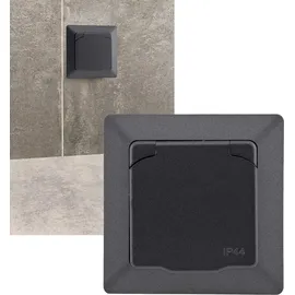 ChiliTec Schuko-Steckdose IP44 Anthrazit 2 St.