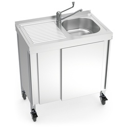 Warmes und kaltes Wasser automatische tragbare Spüle 800x500x865 mm