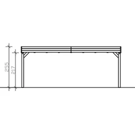SKANHOLZ Carport Grunewald 6,22 x 7,96 m unbehandelt mit Aluminiumdach