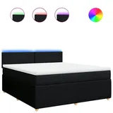 vidaXL Boxspringbett mit Matratze Schwarz 180x200 cm Stoff