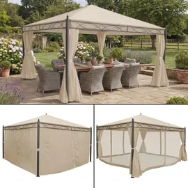 MCW Pergola Calpe 4 x 4 m inkl. Seitenwand creme