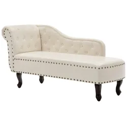 vidaXL Chaiselongue Creme Kunstleder
