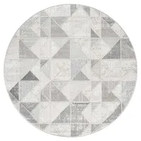 Carpet City "ANTIK231", grau, H:10mm Ø:160cm, Polyester, Teppiche Kurzflor,