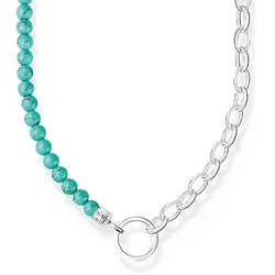 Charmkette mit Beads und Gliedern - imitierter Türkis