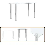 Esstisch Transparent 120 x 60 x 75 cm Hartglas - Esstisch - Transparentes Glas - Edelstahl - Moderner Esstisch - Gartentisch