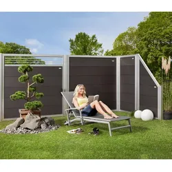 Mr. GARDENER Abschlusselement »Moglia«, Holz-Kunststoff-Verbundwerkstoff, HxL: 180 x 90 cm - grau