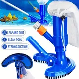 Poolsauger, Poolreiniger mit Zubehör, Saugen und Bürsten des Poolbodens, einfache Poolreinigung, für alle Poolgrößen, 25 cm Kopflänge - Poolc...