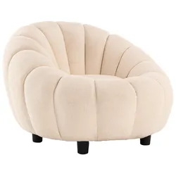 Sessel Shell -Trend- in Bouclè Cremeweiß