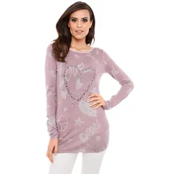 heine Strickpullover »Druck-Pullover« heine rosé 40