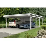 SKANHOLZ Emsland Doppelcarport 6,13 x 8,46 m weiß mit Abstellraum