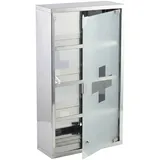 Karat Medizinschrank Allen Abschließbarer Arzneischrank mit Glastür Silber 60 x 30 cm 4 Fächer