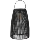 MARELIDA LED Solar Laterne/Hängeleuchte Rattanoptik Solarleuchte schwarz