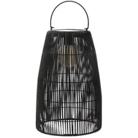 MARELIDA LED Solar Laterne/Hängeleuchte Rattanoptik Solarleuchte schwarz