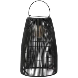 MARELIDA LED Solar Laterne/Hängeleuchte Rattanoptik Solarleuchte schwarz