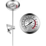 Analog Thermometer Lang Fleischthermometer: Bratenthermometer Mit Sofort Ablesbarem Frittierthermometer Kochthermometer Küchenthermometer Für Putengrill Grill Backen 23cm