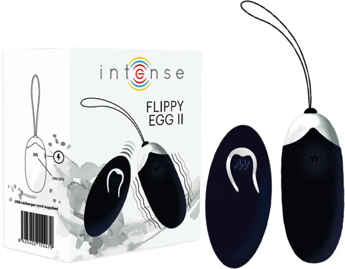 INTENSE - Flippy II vibrierendes Ei mit Fernbedienung Schwarz diskret