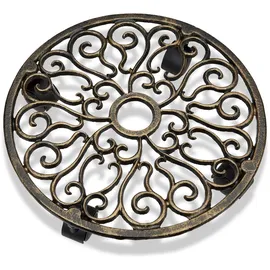 Relaxdays Pflanzenroller rund 7,5 x 34 cm 2er Set antikes Design Gusseisen