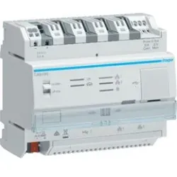Hager TJA510N Elcom Controller IP/2D Schnittstelle REG.IP-Gateway für Türkommunikationssystem auf 2Draht Technik nach DIN EN 50486. Das Gateway