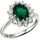 FIRETTI Fingerring Schmuck Geschenk Silber 925 Damenring Lady D Diana Royal, mit Zirkonia (synth), Glasstein grün|silberfarben 54
