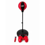 L.A. Sports Standboxsack Kinder Box Set 8+ mit Boxsack und Handschuhen (Spar-Set, Punhing-Ball mit Gestell + Handschuhe + Pumpe), komplett-Set schwarz