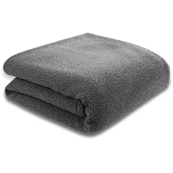 Wohndecke BIEDERLACK "Teddy", grau (graphite), B:150cm L:200cm, Polyester, Wohndecken, besonders kuschelig und anschmiegsam