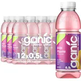 ganic Vitaminwasser Wilde Pflaume – 12 x 0,5 L PET-Flaschen – Vitamin Booster mit zarter Pflaumennote – 100 % natürlich, vegan, isotonisch & kalorienarm – ohne Konservierungsstoffe & Allergene