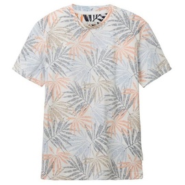 TOM TAILOR T-Shirt INSIDE OUT Regular Fit Orange Colorful Leaf Design 31837 S