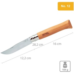 Opinel Taschenmesser Messer Carbon & INOX Stahl No 02, Bis No 12 Taschenmesser Klappmesser weiß 28,2 cm
