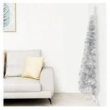 vidaXL Künstlicher Halb-Weihnachtsbaum Silbern 240 cm