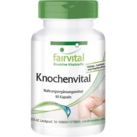 Fairvital | Knochenvital - 90 Kapseln - 12 Knochen-Vitalstoffe pro kapsel - mit Vitamin K2, D3, Calcium, Magneisum, Zink, Chrom und Prolin - Made in Germany