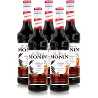 Monin Sirup Himbeer Tee 700ml - Cocktails Milchshakes Kaffeesirup (5er Pack)
