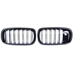 Set Doppelsteg KÜHLERGRILL Glanz Schwarz passt für BMW X5 F15 X6 F16 mit Kamera