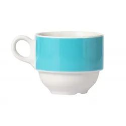 12x MERIDIAN Kaffee-Obertasse, 0,19 ltr., hellblau, aus Porzellan, von Caterado.
