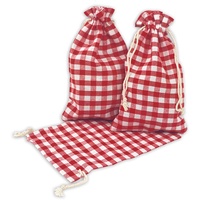 Frau WUNDERVoll® 12 Geschenksäckchen rot/weiß kariert 20 x 12