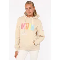 Zwillingsherz Sweatshirt, mit aufgesticktem „Moin“-Schriftzug in Neonfarben Zwillingsherz beige