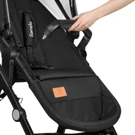 lionelo BIANKA Kinderwagen Autotransporter, Autositz, klappbar, Travel System Rückenlehne, Räder Polsterung, Verdeck XXL-Sc... - Schwarz