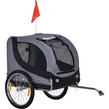 Hundeanhänger Fahrradanhänger Hundetransporter Hunde Fahrrad Anhänger Grau+schwarz 130 X 73 X 90 Cm - Pawhut