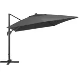 vidaXL Ampelschirm mit LED-Beleuchtung Alu-Mast 400x300 cm Anthrazit