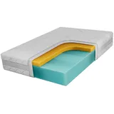 MKS Viscomatratze, Weiß, Textil, H2, Füllung: Kaltschaum, Rechteckig, 140x200 cm, Oeko-Tex®, atmungsaktiv, Bezug abnehmbar/waschbar, für Hausstauballergiker geeignet, schadstoffgeprüft, Schlafzimmer, Matratzen Shop, Matratzen, Viscoschaummatratze