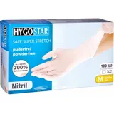 HYGOSTAR® Nitrilhandschuh Safe Super Stretch, puderfrei, weiß 261501 , 1 Packung = 100 Stück, Größe M (8)