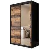 möbel kryspol Schwebetürenschrank OLD STYLE T2 120 x 200 x 62 cm Schwarz