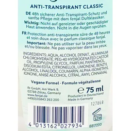 Deo Classic Antitranspirant Zerstäuber 3 x 75 ml